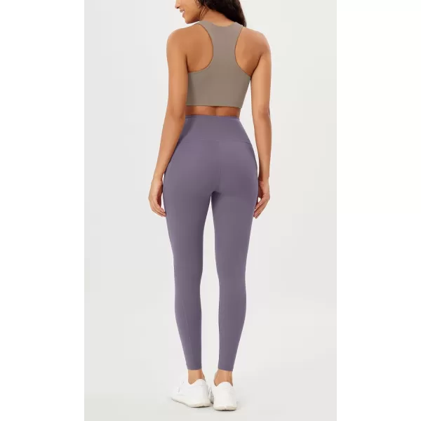 imageODODOS Womens High Waisted Yoga Leggings with Pockets Tummy Control Non See Through Workout Athletic Running Yoga PantsAsh Violet