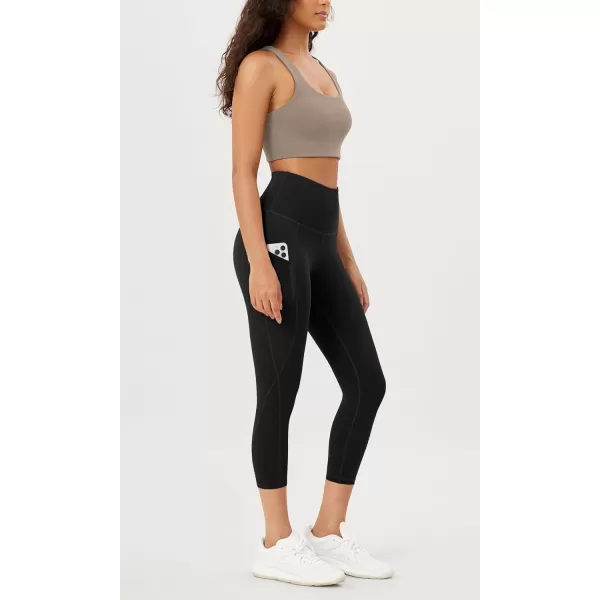 imageODODOS Womens High Waisted Yoga Leggings with Pockets Tummy Control Non See Through Workout Athletic Running Yoga PantsBlack