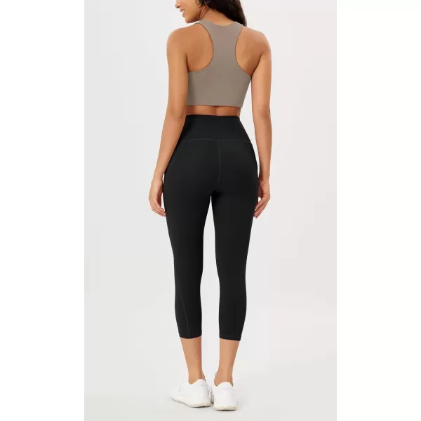 imageODODOS Womens High Waisted Yoga Leggings with Pockets Tummy Control Non See Through Workout Athletic Running Yoga PantsBlack