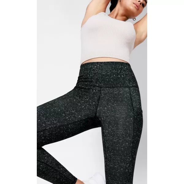 imageODODOS Womens High Waisted Yoga Leggings with Pockets Tummy Control Non See Through Workout Athletic Running Yoga PantsBlack Dot