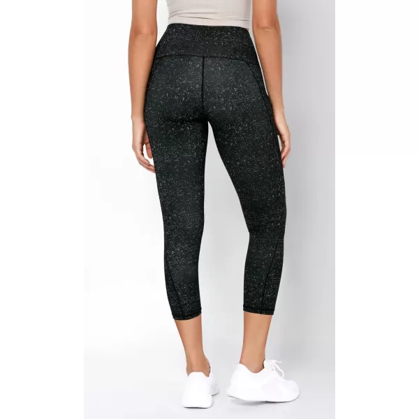 imageODODOS Womens High Waisted Yoga Leggings with Pockets Tummy Control Non See Through Workout Athletic Running Yoga PantsBlack Dot