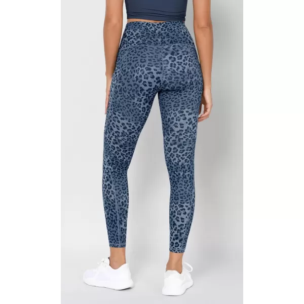 imageODODOS Womens High Waisted Yoga Leggings with Pockets Tummy Control Non See Through Workout Athletic Running Yoga PantsBlue Leopard
