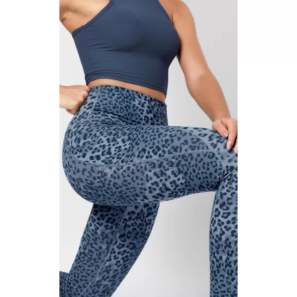 imageODODOS Womens High Waisted Yoga Leggings with Pockets Tummy Control Non See Through Workout Athletic Running Yoga PantsBlue Leopard