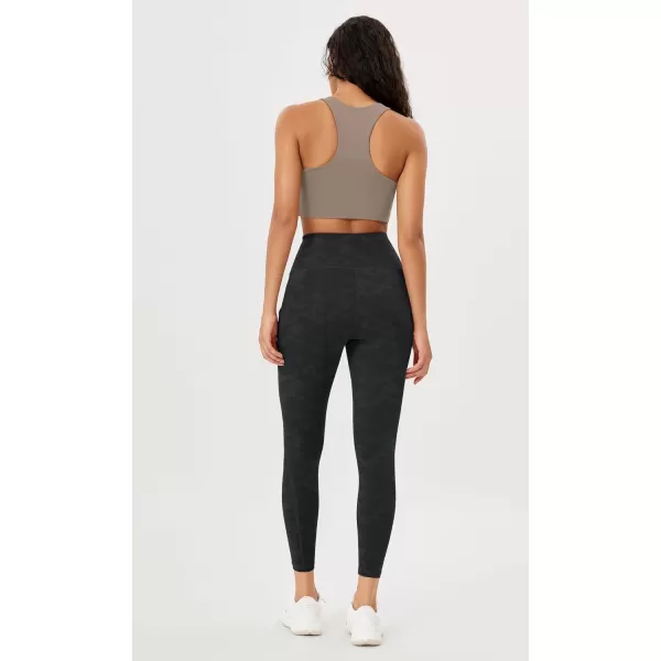 imageODODOS Womens High Waisted Yoga Leggings with Pockets Tummy Control Non See Through Workout Athletic Running Yoga PantsCamo Black