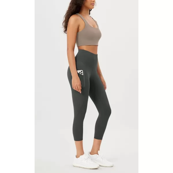 imageODODOS Womens High Waisted Yoga Leggings with Pockets Tummy Control Non See Through Workout Athletic Running Yoga PantsCharcoal
