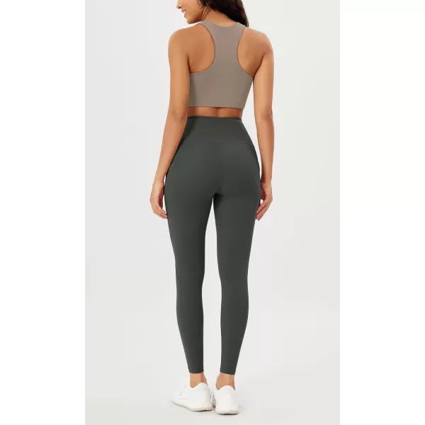 imageODODOS Womens High Waisted Yoga Leggings with Pockets Tummy Control Non See Through Workout Athletic Running Yoga PantsCharcoal