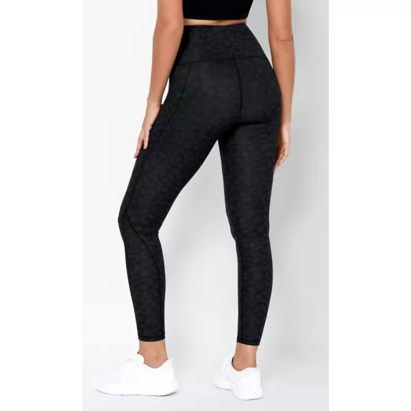 imageODODOS Womens High Waisted Yoga Leggings with Pockets Tummy Control Non See Through Workout Athletic Running Yoga PantsCharcoal Leopard