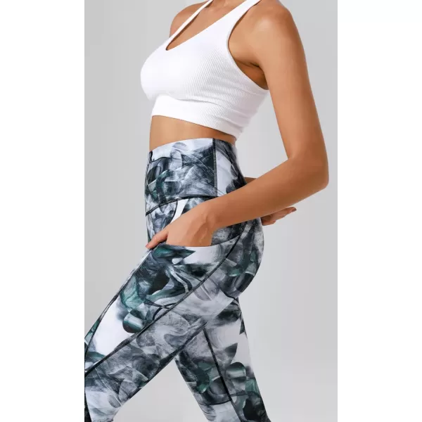 imageODODOS Womens High Waisted Yoga Leggings with Pockets Tummy Control Non See Through Workout Athletic Running Yoga PantsCrosstalk Navy