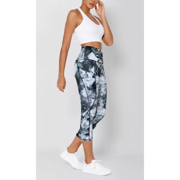 imageODODOS Womens High Waisted Yoga Leggings with Pockets Tummy Control Non See Through Workout Athletic Running Yoga PantsCrosstalk Navy