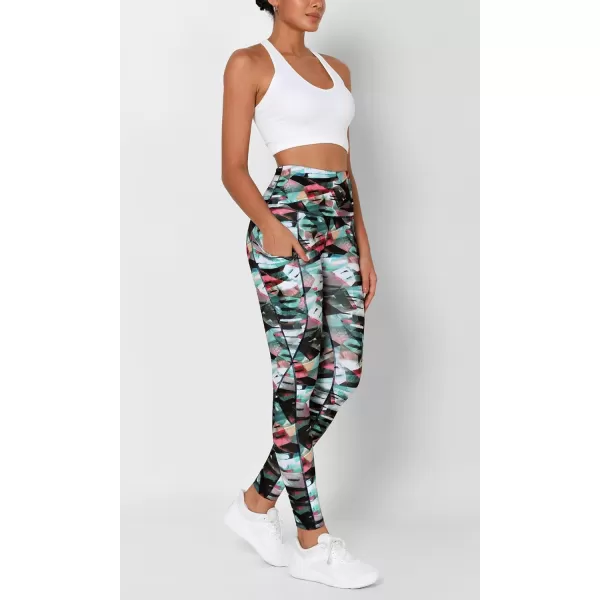imageODODOS Womens High Waisted Yoga Leggings with Pockets Tummy Control Non See Through Workout Athletic Running Yoga PantsFine Art Wine