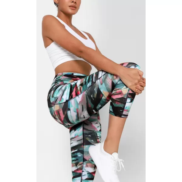 imageODODOS Womens High Waisted Yoga Leggings with Pockets Tummy Control Non See Through Workout Athletic Running Yoga PantsFine Art Wine