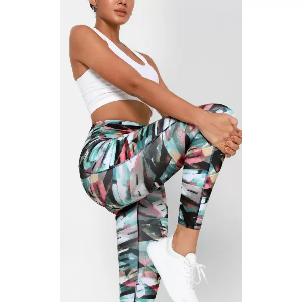 imageODODOS Womens High Waisted Yoga Leggings with Pockets Tummy Control Non See Through Workout Athletic Running Yoga PantsFine Art Wine