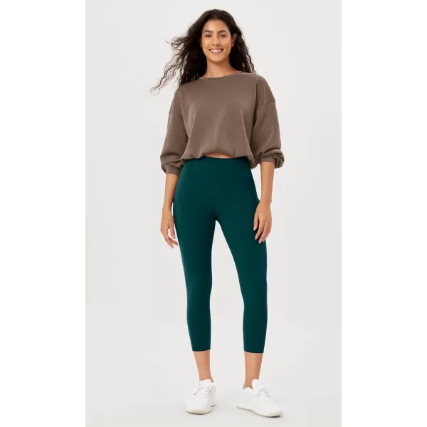imageODODOS Womens High Waisted Yoga Leggings with Pockets Tummy Control Non See Through Workout Athletic Running Yoga PantsForest Teal