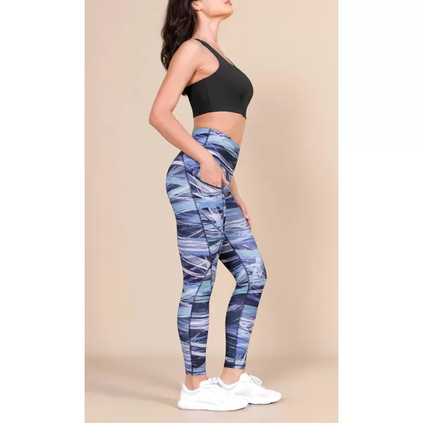 imageODODOS Womens High Waisted Yoga Leggings with Pockets Tummy Control Non See Through Workout Athletic Running Yoga PantsGraphic Purple