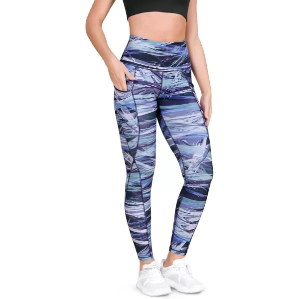 imageODODOS Womens High Waisted Yoga Leggings with Pockets Tummy Control Non See Through Workout Athletic Running Yoga PantsGraphic Purple