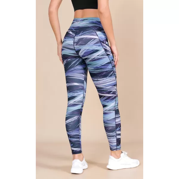 imageODODOS Womens High Waisted Yoga Leggings with Pockets Tummy Control Non See Through Workout Athletic Running Yoga PantsGraphic Purple
