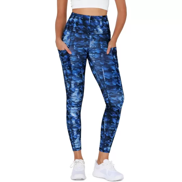 imageODODOS Womens High Waisted Yoga Leggings with Pockets Tummy Control Non See Through Workout Athletic Running Yoga PantsIndigo