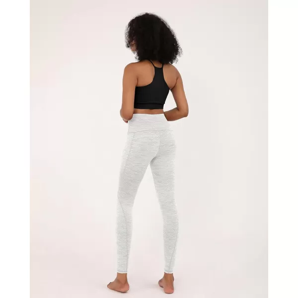 imageODODOS Womens High Waisted Yoga Leggings with Pockets Tummy Control Non See Through Workout Athletic Running Yoga PantsJacquard White
