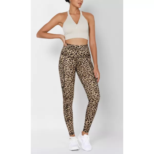 imageODODOS Womens High Waisted Yoga Leggings with Pockets Tummy Control Non See Through Workout Athletic Running Yoga PantsLeopard