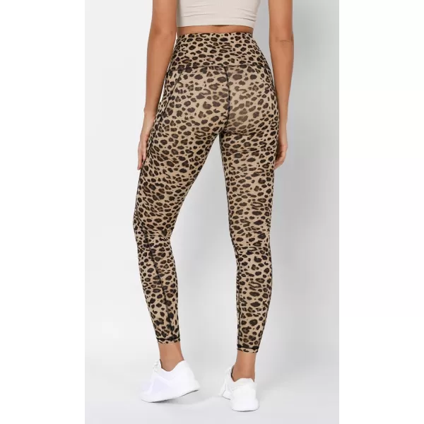 imageODODOS Womens High Waisted Yoga Leggings with Pockets Tummy Control Non See Through Workout Athletic Running Yoga PantsLeopard