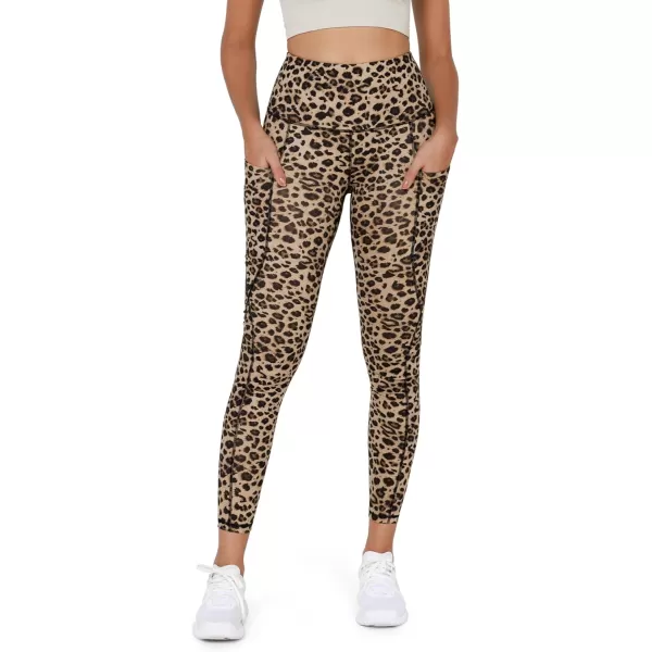 imageODODOS Womens High Waisted Yoga Leggings with Pockets Tummy Control Non See Through Workout Athletic Running Yoga PantsLeopard