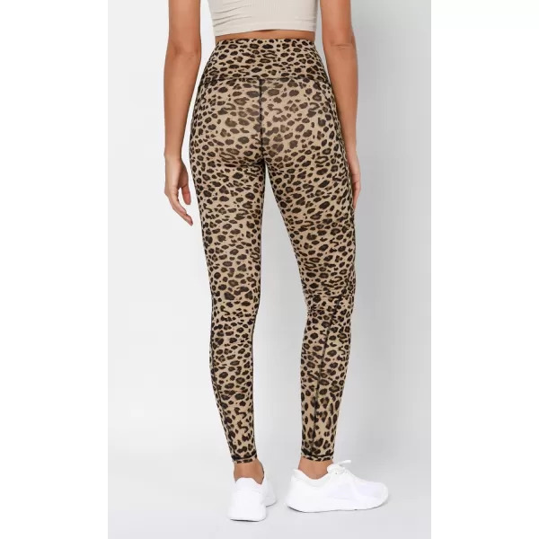imageODODOS Womens High Waisted Yoga Leggings with Pockets Tummy Control Non See Through Workout Athletic Running Yoga PantsLeopard