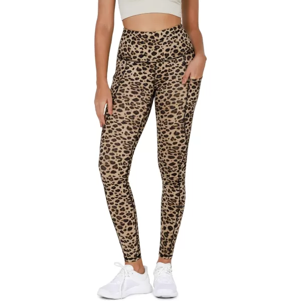imageODODOS Womens High Waisted Yoga Leggings with Pockets Tummy Control Non See Through Workout Athletic Running Yoga PantsLeopard