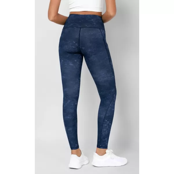 imageODODOS Womens High Waisted Yoga Leggings with Pockets Tummy Control Non See Through Workout Athletic Running Yoga PantsNavy Stone