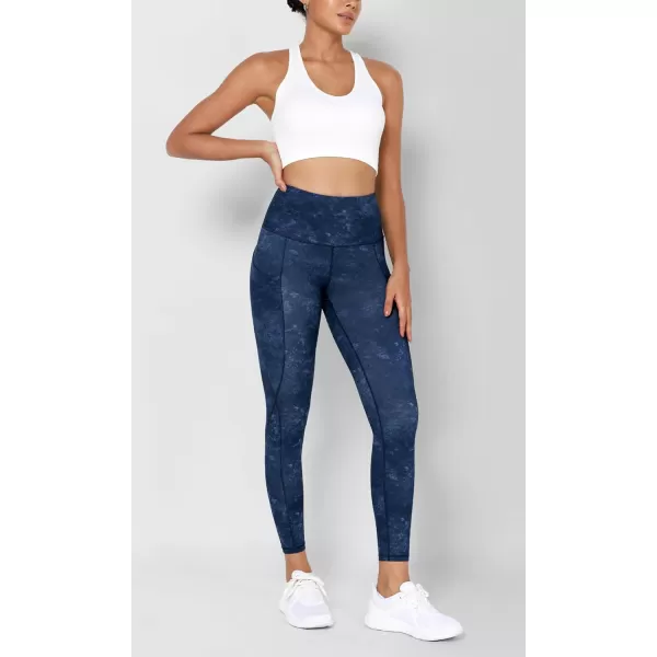 imageODODOS Womens High Waisted Yoga Leggings with Pockets Tummy Control Non See Through Workout Athletic Running Yoga PantsNavy Stone