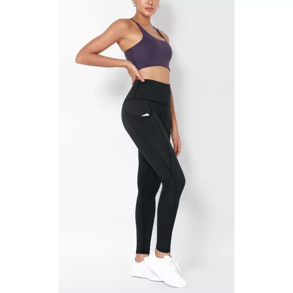 imageODODOS Womens High Waisted Yoga Leggings with Pockets Tummy Control Non See Through Workout Athletic Running Yoga PantsNight Rain