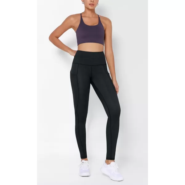 imageODODOS Womens High Waisted Yoga Leggings with Pockets Tummy Control Non See Through Workout Athletic Running Yoga PantsNight Rain