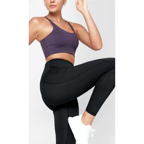 imageODODOS Womens High Waisted Yoga Leggings with Pockets Tummy Control Non See Through Workout Athletic Running Yoga PantsNight Rain