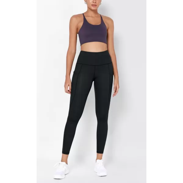 imageODODOS Womens High Waisted Yoga Leggings with Pockets Tummy Control Non See Through Workout Athletic Running Yoga PantsNight Rain