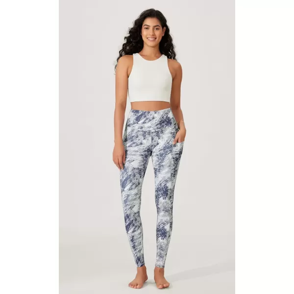 imageODODOS Womens High Waisted Yoga Leggings with Pockets Tummy Control Non See Through Workout Athletic Running Yoga PantsPurple Gray Line