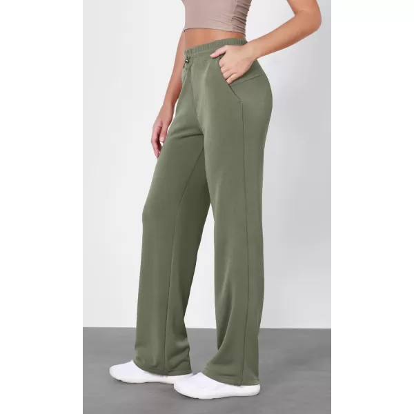 imageODODOS Womens Modal Soft Wide Leg Pants with Pockets Adjustable Shockcord High Waist Casual Lounge Pants272931quot InseamDark Sage