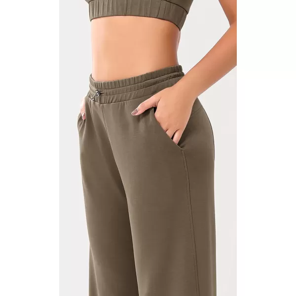 imageODODOS Womens Modal Soft Wide Leg Pants with Pockets Adjustable Shockcord High Waist Casual Lounge Pants272931quot InseamEspresso