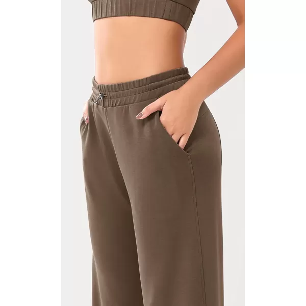 imageODODOS Womens Modal Soft Wide Leg Pants with Pockets Adjustable Shockcord High Waist Casual Lounge Pants272931quot InseamNutria