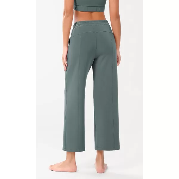 imageODODOS Womens Modal Soft Wide Leg Pants with Pockets Adjustable Shockcord High Waist Casual Lounge Pants272931quot InseamSlate Green