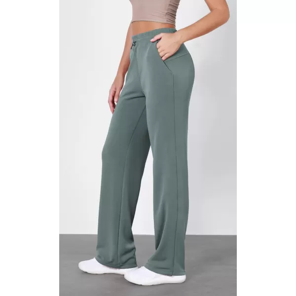 imageODODOS Womens Modal Soft Wide Leg Pants with Pockets Adjustable Shockcord High Waist Casual Lounge Pants272931quot InseamSlate Green