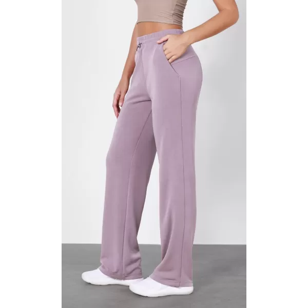 imageODODOS Womens Modal Soft Wide Leg Pants with Pockets Adjustable Shockcord High Waist Casual Lounge Pants272931quot InseamTaro Purple