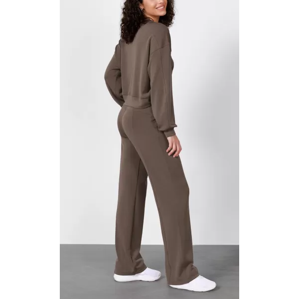 imageODODOS Womens Modal Soft Wide Leg Pants with Pockets Adjustable Shockcord High Waist Casual Lounge Pants272931quot InseamWood Brown