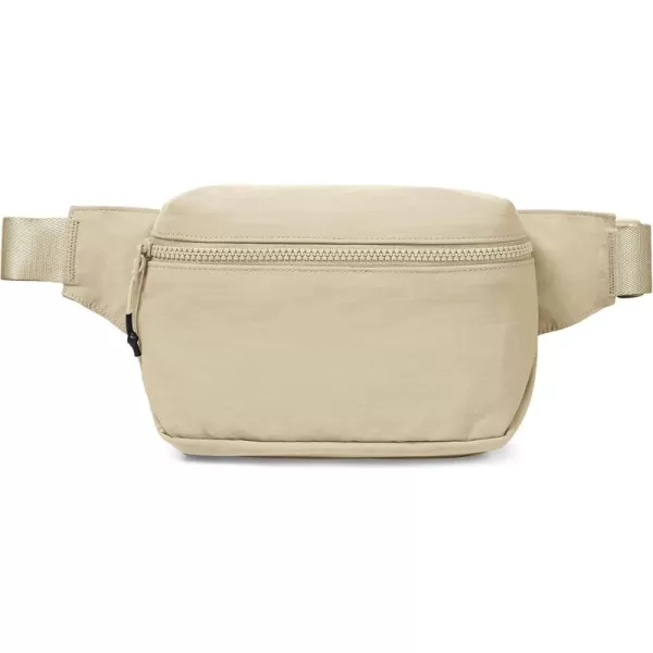 imageODODOS 2L Belt Bag for Women Men Crossbody Fanny Packs with Adjustable Strap Waist Pouch for Workout Hiking Running Travel Light GreyBeige