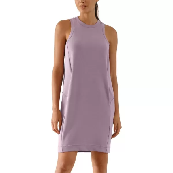 imageODODOS Modal Soft Loose Tank Dress for Women Casual Sleeveless Sundress with Kangaroo Pocket Summer DressTaro Purple