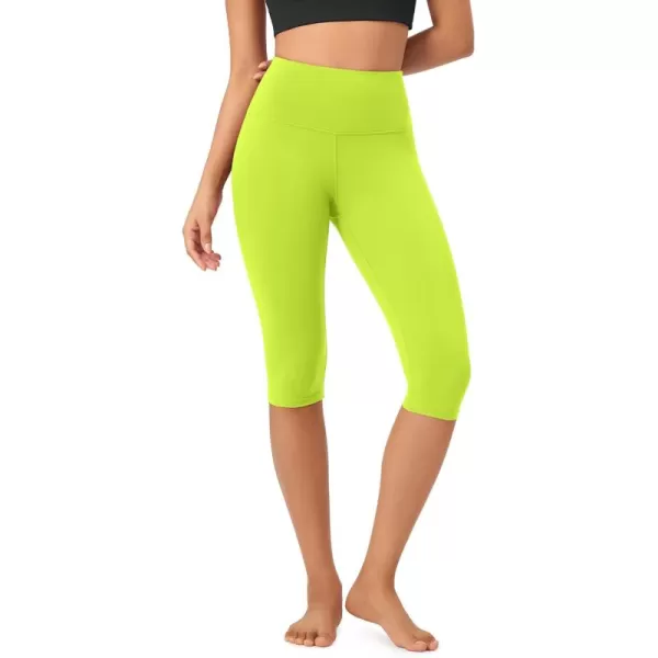 imageODODOS ODCLOUD Buttery Soft Lounge Yoga Capris for Women 14quot  19quot  21quot High Waist Capri LeggingsNeon Green