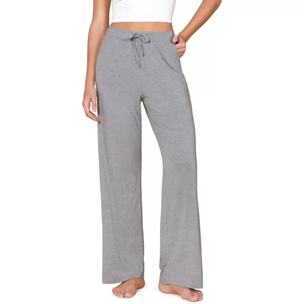 imageODODOS Womens Lounge Pants with Pockets Drawstring Lightweight Loose Comfy Casual Pajama Pants2830quot InseamHeather Gray