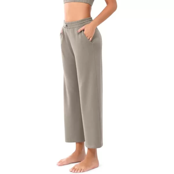 imageODODOS Womens Modal Soft Wide Leg Pants with Pockets Adjustable Shockcord High Waist Casual Lounge Pants272931quot InseamKhaki