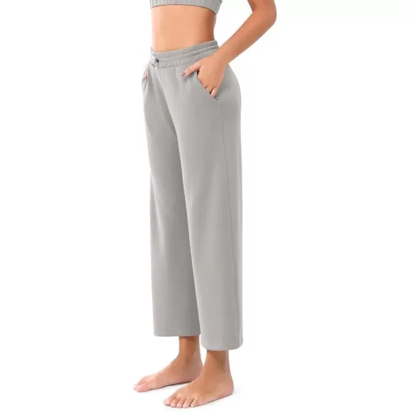 imageODODOS Womens Modal Soft Wide Leg Pants with Pockets Adjustable Shockcord High Waist Casual Lounge Pants272931quot InseamLight Gray