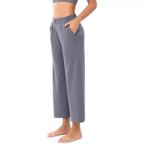 imageODODOS Womens Modal Soft Wide Leg Pants with Pockets Adjustable Shockcord High Waist Casual Lounge Pants272931quot InseamPurple Gray