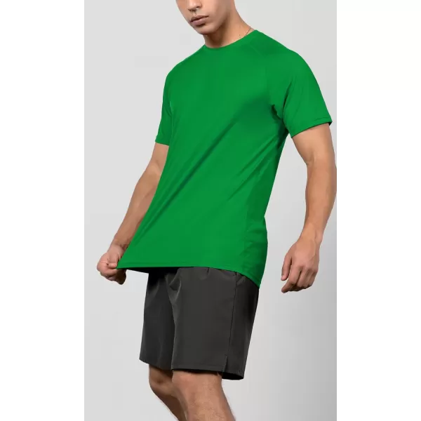 imageODODOS Mens Quick Dry Short Sleeve Shirts UPF 50 Sun Protection SPF Athletic Tops Workout TShirtsGreen