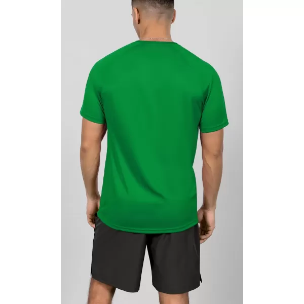 imageODODOS Mens Quick Dry Short Sleeve Shirts UPF 50 Sun Protection SPF Athletic Tops Workout TShirtsGreen